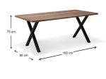 ΤΡΑΠΕΖΙ JEREMY MEGAPAP MDF - ΜΕΤΑΛΛΙΚΟ ΧΡΩΜΑ ΚΑΡΥΔΙ 160X80X75ΕΚ.
