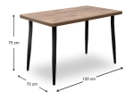 ΤΡΑΠΕΖΙ LEVICO MEGAPAP MDF - ΜΕΤΑΛΛΙΚΟ ΧΡΩΜΑ ΑΚΑΚΙΑΣ 120X70X75ΕΚ.