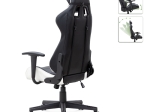 ΚΑΡΕΚΛΑ ΓΡΑΦΕΙΟΥ GAMING ALONSO MEGAPAP ΑΠΟ ΤΕΧΝΟΔΕΡΜΑ ΧΡΩΜΑ ΛΕΥΚΟ - ΜΑΥΡΟ 67X70X125/135 ΕΚ.