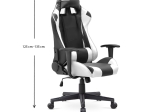 ΚΑΡΕΚΛΑ ΓΡΑΦΕΙΟΥ GAMING ALONSO MEGAPAP ΑΠΟ ΤΕΧΝΟΔΕΡΜΑ ΧΡΩΜΑ ΛΕΥΚΟ - ΜΑΥΡΟ 67X70X125/135 ΕΚ.