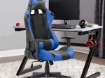 ΚΑΡΕΚΛΑ ΓΡΑΦΕΙΟΥ GAMING ALONSO MEGAPAP ΑΠΟ ΤΕΧΝΟΔΕΡΜΑ ΧΡΩΜΑ ΜΠΛΕ - ΜΑΥΡΟ 67X70X125/135 ΕΚ.