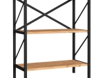 ΒΙΒΛΙΟΘΗΚΗ JOCASTA MEGAPAP ΜΕΤΑΛΛΙΚΗ - ΜΕΛΑΜΙΝΗΣ ΧΡΩΜΑ PINE OAK 66X34X85ΕΚ.