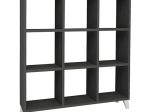 ΒΙΒΛΙΟΘΗΚΗ ΜΕΛΑΜΙΝΗΣ SAUL MEGAPAP ΧΡΩΜΑ ΑΝΘΡΑΚΙ 88,2X20X88,2ΕΚ.