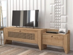 ΕΠΙΠΛΟ ΤΗΛΕΟΡΑΣΗΣ MADURA MEGAPAP ΑΠΟ ΜΕΛΑΜΙΝΗ ΧΡΩΜΑ SAPPHIRE OAK 180X30X50ΕΚ.