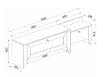 ΕΠΙΠΛΟ ΤΗΛΕΟΡΑΣΗΣ MADURA MEGAPAP ΑΠΟ ΜΕΛΑΜΙΝΗ ΧΡΩΜΑ SAPPHIRE OAK 180X30X50ΕΚ.