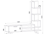 ΕΠΙΠΛΟ ΤΗΛΕΟΡΑΣΗΣ CEREN MEGAPAP ΧΡΩΜΑ ΛΕΥΚΟ - CORDOBA 149,5X31X131,6ΕΚ.