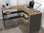 ΓΡΑΦΕΙΟ ΕΡΓΑΣΙΑΣ STYLO MEGAPAP ΧΡΩΜΑ SAPPHIRE OAK -  ΑΝΘΡΑΚΙ 120X120X73,8ΕΚ.