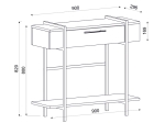 ΚΟΝΣΟΛΑ ΜΕΛΑΜΙΝΗΣ LISBON MEGAPAP ΧΡΩΜΑ ANTLANTIC PINE 90X29,6X82ΕΚ.