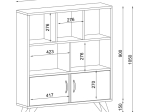 ΒΙΒΛΙΟΘΗΚΗ ΜΕΛΑΜΙΝΗΣ DONATI MEGAPAP ΧΡΩΜΑ SAPPHIRE OAK 90X22X105ΕΚ.