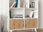 ΒΙΒΛΙΟΘΗΚΗ ΜΕΛΑΜΙΝΗΣ DONATI MEGAPAP ΧΡΩΜΑ ΛΕΥΚΟ - SAPPHIRE OAK 90X22X105ΕΚ.