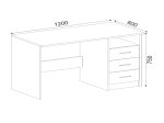 ΓΡΑΦΕΙΟ ΕΡΓΑΣΙΑΣ ELDORIS MEGAPAP ΧΡΩΜΑ SAPPHIRE OAK 120X60X75ΕΚ.