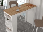 ΤΡΑΠΕΖΙ ΜΠΑΡ MONACO MEGAPAP ΧΡΩΜΑ ΛΕΥΚΟ - SAPPHIRE OAK 120X51,6X101,8ΕΚ.