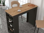 ΤΡΑΠΕΖΙ ΜΠΑΡ MONACO MEGAPAP ΧΡΩΜΑ ΑΝΘΡΑΚΙ - SAPPHIRE OAK 120X51,6X101,8ΕΚ.
