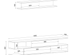 ΣΥΝΘΕΣΗ ΤΗΛΕΟΡΑΣΗΣ MANET MEGAPAP ΜΕ LED ΧΡΩΜΑ ΛΕΥΚΟ - ΚΑΡΥΔΙ 180X29,5X39ΕΚ.
