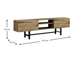 ΕΠΙΠΛΟ ΤΗΛΕΟΡΑΣΗΣ SETIA MEGAPAP ΑΠΟ ΜΕΛΑΜΙΝΗ ΧΡΩΜΑ OAK 150X30X45ΕΚ.