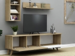 ΣΥΝΘΕΣΗ ΤΗΛΕΟΡΑΣΗΣ PIENZA MEGAPAP ΑΠΟ ΜΕΛΑΜΙΝΗ ΧΡΩΜΑ SAPPHIRE OAK - ΛΕΥΚΟ 140X30X46ΕΚ.
