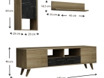 ΣΥΝΘΕΣΗ ΤΗΛΕΟΡΑΣΗΣ VINCI MEGAPAP ΑΠΟ ΜΕΛΑΜΙΝΗ ΧΡΩΜΑ SAPPHIRE OAK - ΜΑΥΡΟ ΕΦΕ ΜΑΡΜΑΡΟΥ 140X29,5X46ΕΚ.