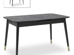 ΤΡΑΠΕΖΙ NERO MEGAPAP ΕΠΕΚΤΕΙΝΟΜΕΝΟ ΑΠΟ MDF/ ΞΥΛΟ ΧΡΩΜΑ ΜΑΥΡΟ ΕΦΕ ΜΑΡΜΑΡΟΥ 124/152X80X74ΕΚ.