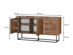 ΜΠΟΥΦΕΣ AMEDEO MEGAPAP ΑΠΟ ΜΕΛΑΜΙΝΗ ΧΡΩΜΑ ΚΑΡΥΔΙ 140X36X72ΕΚ.