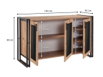 ΜΠΟΥΦΕΣ ATLAS MEGAPAP ΑΠΟ ΜΕΛΑΜΙΝΗ ΧΡΩΜΑ ATLANTIC PINE - ΜΑΥΡΟ 140X45X80ΕΚ.