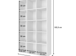 ΒΙΒΛΙΟΘΗΚΗ OLIVER MEGAPAP ΧΡΩΜΑ ΛΕΥΚΟ 97,2X30X160,8ΕΚ.
