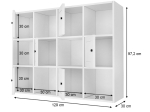 ΒΙΒΛΙΟΘΗΚΗ FELIX MEGAPAP ΧΡΩΜΑ ΛΕΥΚΟ 129X30X97,2ΕΚ.