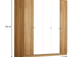 ΝΤΟΥΛΑΠΑ ΡΟΥΧΩΝ STEFAN MEGAPAP ΠΕΝΤΑΦΥΛΛΗ ΧΡΩΜΑ SAPPHIRE OAK - ΛΕΥΚΟ 175X50X182ΕΚ.