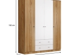 ΝΤΟΥΛΑΠΑ ΡΟΥΧΩΝ STEFAN MEGAPAP ΤΕΤΡΑΦΥΛΛΗ ΧΡΩΜΑ SAPPHIRE OAK - ΛΕΥΚΟ 140X50X182ΕΚ.