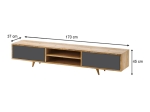 ΕΠΙΠΛΟ ΤΗΛΕΟΡΑΣΗΣ SERINE MEGAPAP ΧΡΩΜΑ SAPPHIRE OAK - ΑΝΘΡΑΚΙ 170X37X45ΕΚ.