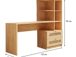ΓΡΑΦΕΙΟ ΕΡΓΑΣΙΑΣ MELI MEGAPAP ΜΕ ΒΙΒΛΙΟΘΗΚΗ ΧΡΩΜΑ SAPPHIRE OAK 155X60X152ΕΚ.