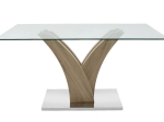 ΤΡΑΠΕΖΙ GULL PAKOWORLD ΓΥΑΛΙ 10MM TEMPERED-ΠΟΔΙ ΧΡΩΜΑ SONOMA 150X90X76ΕΚ
