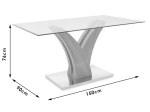 ΤΡΑΠΕΖΙ GULL PAKOWORLD ΓΥΑΛΙ 10MM TEMPERED-ΠΟΔΙ ΧΡΩΜΑ SONOMA 150X90X76ΕΚ