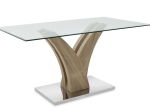 ΤΡΑΠΕΖΙ GULL PAKOWORLD ΓΥΑΛΙ 10MM TEMPERED-ΠΟΔΙ ΧΡΩΜΑ SONOMA 150X90X76ΕΚ