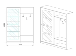 ΠΑΠΟΥΤΣΟΘΗΚΗ-ΝΤΟΥΛΑΠΑ ZEPHYR PAKOWORLD 21 ΖΕΥΓΩΝ SONOMA 150X38.5X201ΕΚ