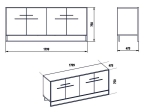 ΜΠΟΥΦΕΣ MARBLE PAKOWORLD ΧΡΩΜΑ ΛΕΥΚΟ ΜΑΡΜΑΡΟΥ-ΧΡΥΣΟ 180X47,5X75ΕΚ