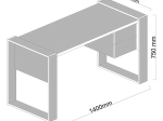 ΓΡΑΦΕΙΟ ΕΡΓΑΣΙΑΣ PWF-0311 PAKOWORLD ΚΑΡΥΔΙ-ΛΕΥΚΟ 158,5X60X72,5ΕΚ