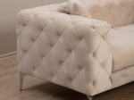 ΚΑΝΑΠΕΣ 2ΘΕΣΙΟΣ PWF-0579 PAKOWORLD ΤΥΠΟΥ CHESTERFIELD ΥΦΑΣΜΑ ΕΚΡΟΥ 197X90X73ΕΚ