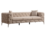 ΚΑΝΑΠΕΣ 3ΘΕΣΙΟΣ PWF-0579 PAKOWORLD ΤΥΠΟΥ CHESTERFIELD ΥΦΑΣΜΑ ΕΚΡΟΥ 237X90X73ΕΚ