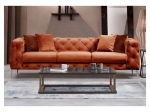 ΚΑΝΑΠΕΣ 3ΘΕΣΙΟΣ PWF-0579 PAKOWORLD ΤΥΠΟΥ CHESTERFIELD ΥΦΑΣΜΑ ΚΕΡΑΜΙΔΙ 237X90X73ΕΚ