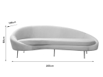 ΚΑΝΑΠΕΣ 3ΘΕΣΙΟΣ PWF-0574 PAKOWORLD ΔΕΞΙΑ ΓΩΝΙΑ ΜΠΕΖ 255X120X85ΕΚ