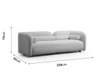 ΚΑΝΑΠΕΣ 3ΘΕΣΙΟΣ TRANQUIL PAKOWORLD ΥΦΑΣΜΑ ΜΠΟΥΚΛΕ ΚΡΕΜ 228X90X74ΕΚ