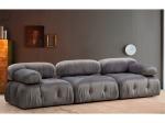 ΚΑΝΑΠΕΣ 3ΘΕΣΙΟΣ DIVINE ΒΕΛΟΥΤΕ ΣΕ ΧΡΩΜΑ ΓΚΡΙ 288X95X75ΕΚ