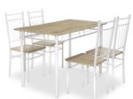 ΤΡΑΠΕΖΑΡΙΑ ROZA PAKOWORLD ΣΕΤ 5ΤΜΧ ΧΡΩΜΑ LIGHT GREY- ΠΟΔΙΑ ΛΕΥΚΟ GLOSS 120X70X75ΕΚ