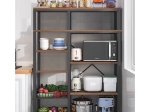 ΡΑΦΙΕΡΑ ΕΠΙΔΑΠΕΔΙΑ LEENA PAKOWORLD ΜΕΤΑΛΛΟ DARK OAK-ΜΑΥΡΟ 80X30X142ΕΚ