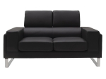 ΚΑΝΑΠΕΣ SHEA PAKOWORLD 2ΘΕΣΙΟΣ PU ΜΑΥΡΟ-INOX 158X80X87ΕΚ