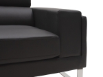ΚΑΝΑΠΕΣ SHEA PAKOWORLD 2ΘΕΣΙΟΣ PU ΜΑΥΡΟ-INOX 158X80X87ΕΚ