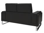 ΚΑΝΑΠΕΣ SHEA PAKOWORLD 2ΘΕΣΙΟΣ PU ΜΑΥΡΟ-INOX 158X80X87ΕΚ