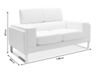ΚΑΝΑΠΕΣ SHEA PAKOWORLD 2ΘΕΣΙΟΣ PU ΜΑΥΡΟ-INOX 158X80X87ΕΚ