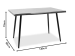 ΤΡΑΠΕΖΙ NEVE PAKOWORLD MDF ΚΑΡΥΔΙ-ΠΟΔΙ ΜΕΤΑΛΛΙΚΟ ΜΑΥΡΟ 140X80X75ΕΚ