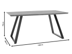 ΤΡΑΠΕΖΙ ROUSE PAKOWORLD MDF ΜΑΥΡΟ ΜΑΡΜΑΡΟΥ-ΜΑΥΡΟ 160X90X75ΕΚ